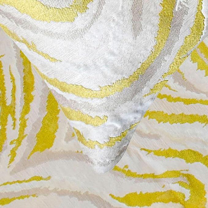 The HomeCentric King/Queen/Twin Yellow & Grey Decorative Bed Runner Queen 74"x18" Bed Runner with Two Pillow Cover, Abstract Wave Pattern Bed Scarf on Jacquard Fabric - Yellow Whirls