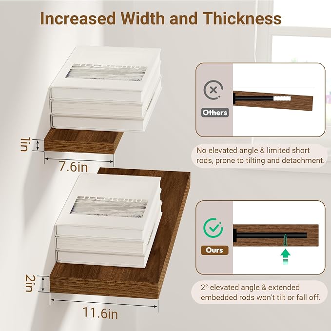 24 Inch Floating Shelves, 12 Inch Deep Floating Shelves