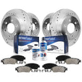 Detroit Axle - Brake Kit for Silverado Sierra Avalanche Suburban 1500 Yukon Tahoe Escalade Drilled & Slotted Disc Brake Rotors C