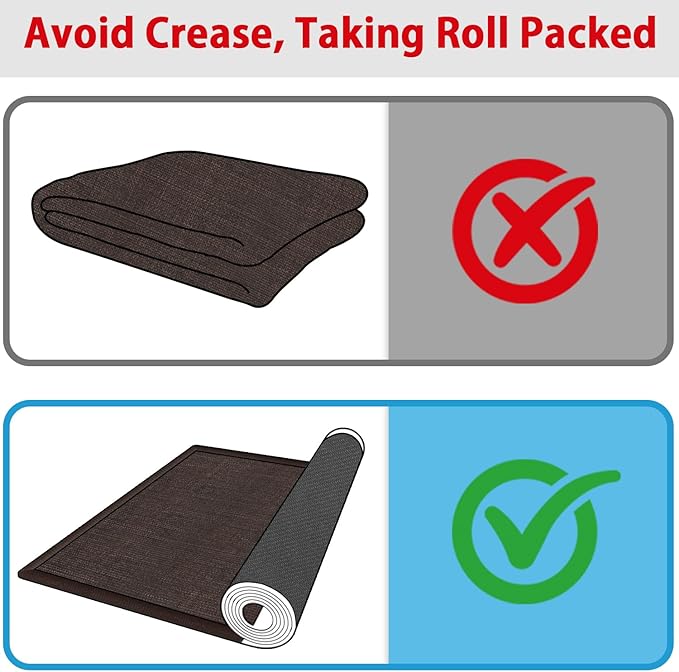 Jute Runner Rug Non Slip Washable, 18ft Rubber Backed Laundry Rugs Laundry Room Runner, Long Hallway Carpet Rug Mat, Deep Brown