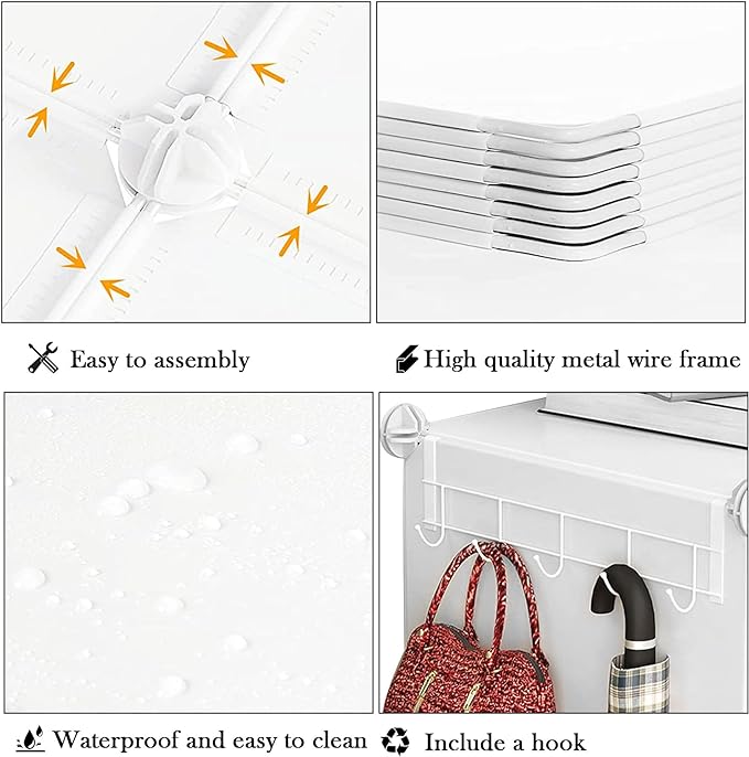 AWTATOS Shoe Rack, 8 Tier Shoe Storage Cabinet with Door, 32 Pair Shoe Organizer Shelves for Closet Hallway Bedroom Entryway, White
