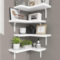 Venusmiles Corner Floating Shelves Set of 4, Wall Mounted L-Shaped Storage