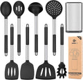 Silicone Kitchen Utensils Set, 8Pcs Cooking Utensils with Holder, Red