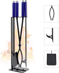 CKLT 28in Fireplace Tools Set with Metal Stand Wrought Iron