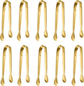 10 Pack Small Ice Tongs Sugar Tongs, Stainless Steel Mini Serving Appetizers Tongs for Party Coffee Tea Wine Bar Kitchen (Black)