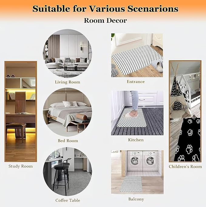 Classic Geometric Runner Rug, 4x10ft, Greek Key Print Runners Rugs, Vintage Moroccan Checkered Carpet, Cozy Short Pile No Crease Farmhouse Rugs for Living Room Laundry