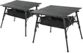 ARROWHEAD OUTDOOR 2-Pack 39" Aluminum Folding Camp Roll Up Table w/Adjustable Height, Undertable Mesh Storage, Carry Bag