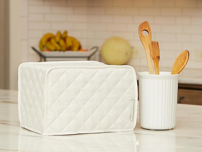 Covermates Keepsakes Toaster Cover - Dust Protection - Stain Resistant - Washable Appliance Cover, Cream