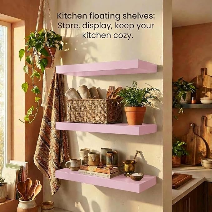 SAUMONIERES Floating Shelves Wall Shelf Solid Wood