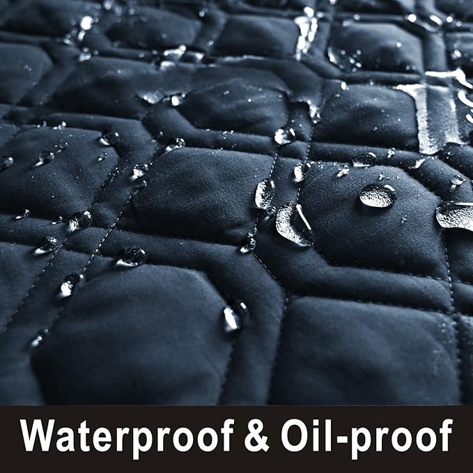 100% Waterproof Dog Bed Cover 30x70 inch Reversible Pad Reusable Camping Mat for Kids/Pet/Dog/Cat Washable Geometric Embroidery Blanket Patchwork Navy+Burgundy