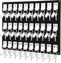 Beeveer Acrylic Key Board with 30 No. Hooks Wall Mount Key Rack Holder Hanger Storage Collection for School, Garage, Car Dealer, Office, Hotel, Real Estate(Black)