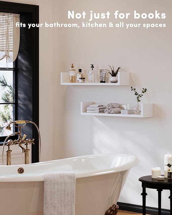 Wall Bookshelf, U Shaped Floating Bookshelf, Hanging Bookshelves