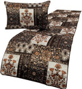 The HomeCentric King/Queen/Twin Brown Decorative CA King 86"x18" Bed Runner with Pillow Cover Quilted Bed Scarf on Satin Fabric - Parisa