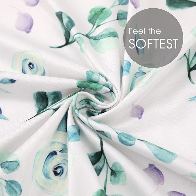 Stretchy Ultra Soft Fitted Bassinet Sheet Set 2 Pack, Universal Cradle Sheet Set for Rectangle, Oval, or Hourglass Bassinet Pad/Mattress, Blue Rose for Girls and Boys
