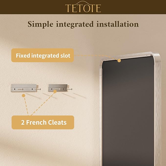 TETOTE 72 x 36 Inch Brushed Nickel Mirror Metal Framed Bathroom Mirror, Tempered Glass, Modern Farmhouse Wall Mounted Mirror for Decorative(Horizontal/Vertical)
