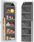Ofiray-home Over Door Wrapping Paper Organizer Storage with 5 Removable Drawers & 2 Large Side Pockets for Gift Wrap Rolls Wrap Storage for Ribbons, Bows, Ornaments and Tools