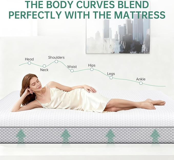 EYN Memory Foam Mattress Cooling Gel Size Matress in A Box Bed Frame Pressure Relief Medium Firm Size Removable Washable Cover Feel Bedroom Essentials CertiPUR-US Certified (8'', Twin)
