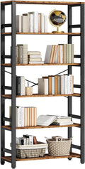 IRONCK Bookshelf, 31.5in Wide Shelf 6 Tier Bookcase, 110lbs/shelf Vintage