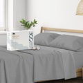 Mayfair Linen 100% Cotton Striped Sheets King Size Bed Set - 500 Thread Count Damask Sheets King Size 4 PC Set (Dark Grey Stripe), Soft, Cooling, Sateen Weave Hotel-Quality 16" Deep Pocket Bedsheet