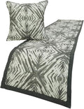 The HomeCentric King/Queen/Twin Grey & White Designer King 90"x18" Bed Runner with Pillow Cover, Quilted Bed Scarf on Cotton Fabric - Grey Semblance