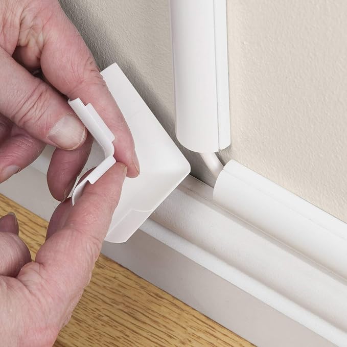 D-Line Medium Cable Raceway Accessory Pack, Join 1.18in x 0.59in Cord Cover Lengths, 10 Accessories Included, Hide Cords Around a Variety of Angles - White