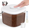 LEAWALK 5-8Lbs/5.28Qt/5L Airtight Dog Cat Food Storage Container and Pet Storage Bin BPA-Free. PET Clear Stackable Dog Treat Containers for Pet Food/Rice/Dry/Cereals/Flour/Sugar/Bread, etc (Medium