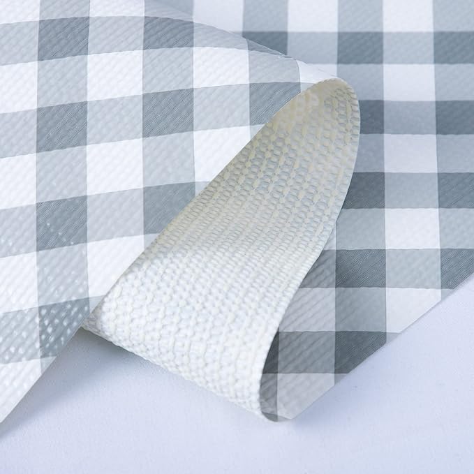 RAY STAR 12X120 Inch Shelf Liner for Kitchen Cabinets, Non-Adhesive Cabinet Liner Washable, PVC Drawer Liner for Dresser Non-Slip Bathroom (Plaid)(1 Roll)
