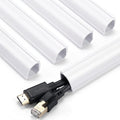 ZhiYo Corner Cable Concealer 144in, Medium Corner Cord Hider, Wire Covers for Cords, Paintable Cord Cover, Cable Management Channel Raceway for Wall, Floor Baseboard, Ceiling, 4 x L36in White