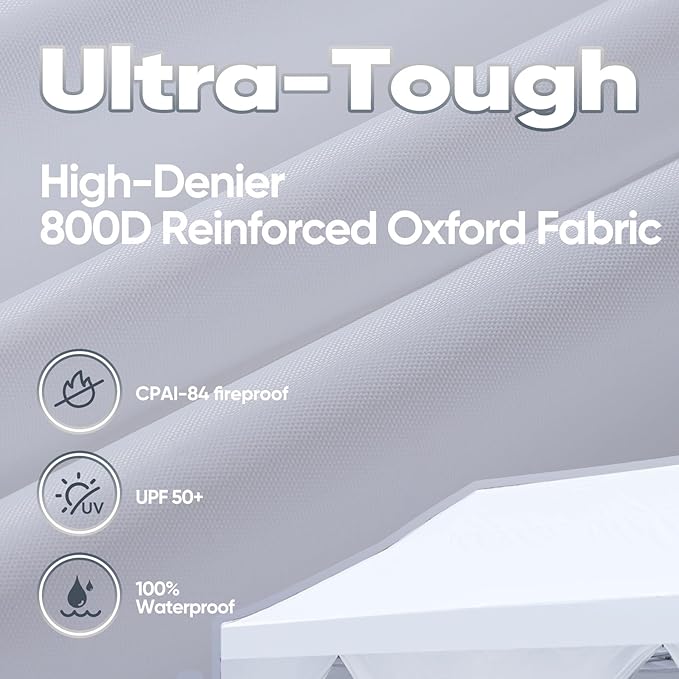 Quictent 10x20 Heavy Duty Pop Up Canopy Tent with Sidewalls, Hexagonal Legs- Commercial Instant Shelter with 3-Year Frame Warranty, 800D Waterproof Oxford Fabric for Weddings, Events, Outdoor Markets