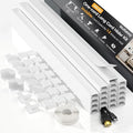 Cord Hider, 283.5in Cord Covers for 1-2 Wires on Wall, Paintable Wire Hider Wire Covers for Cords on Walls, Easy Set-up Cable Hider Cable Raceway to Hide Wires along Wall, W0.59 H0.4in, White