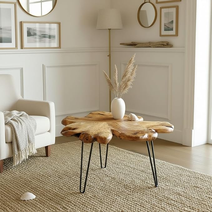 WELLAND Rustic Cedar Live Edge Coffee Table
