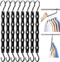 HOUSE DAY 10 Pack Closet Organizers and Storage with 5 Holes for Cascading, Multipurpose, Space Saving Hanger Organizer, Closer Organizer for Closet Organization, Dorm Room Essentials - Dark Black
