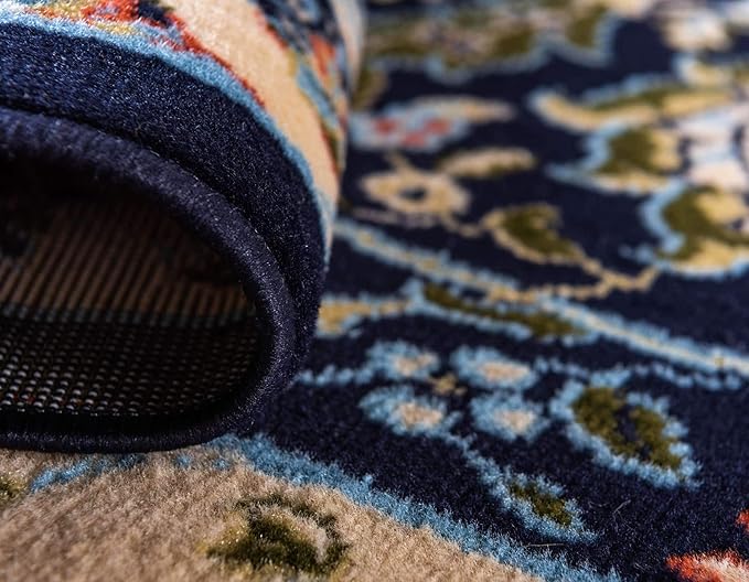Unique Loom Espahan Collection Area Rug - Cape Cod (5' 1" x 8' Rectangle, Navy Blue/ Black)