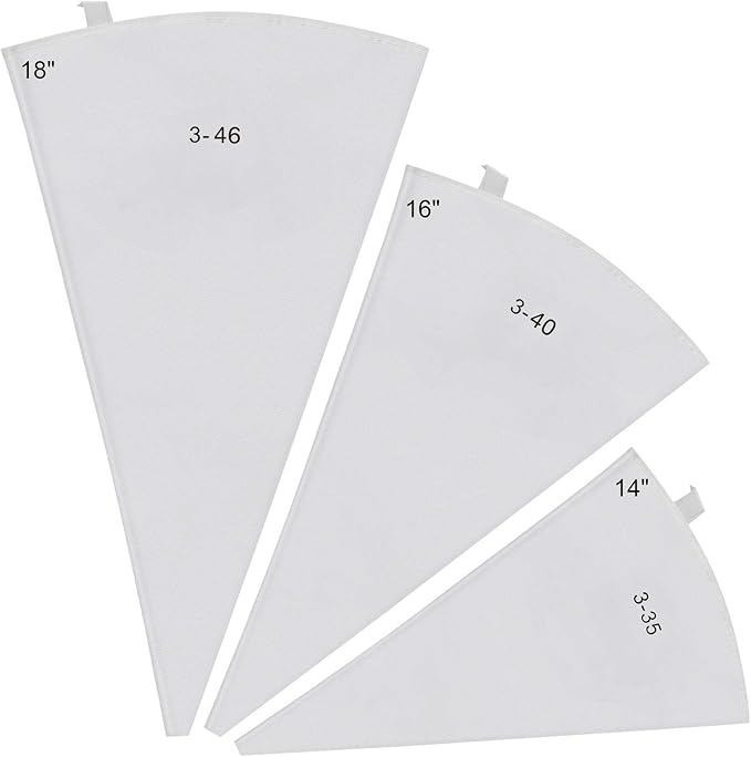 3 Pack Piping Bags Reusable Canvas Pastry Bags 14/16/18 Inch