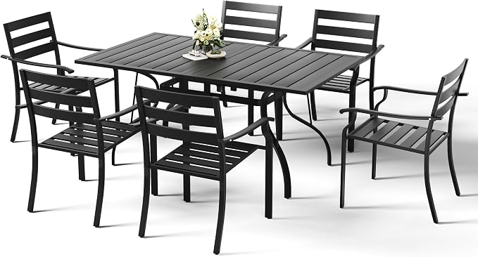 HOMREST 7 Piece Outdoor Patio Dining Set