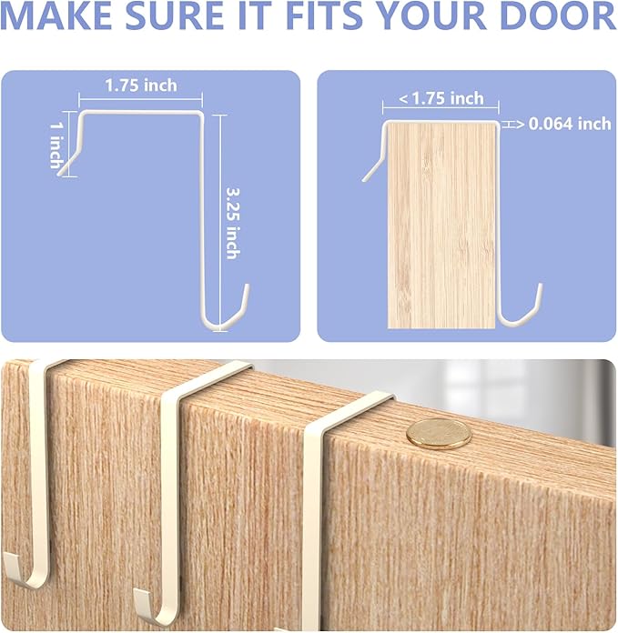 FENTEC 2 Pack Over the Door Shoe Organizer, Hanging Shoe Organizer, 28 Large Deep Pockets Door Shoe Rack with 6 Hooks Shoe Organizer for Shoes, Sneakers, and Home Accessories, Beige