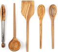 Salt & York Olive Wood Wooden Cooking Utensils, 5-Pc Kitchen Utensil Set