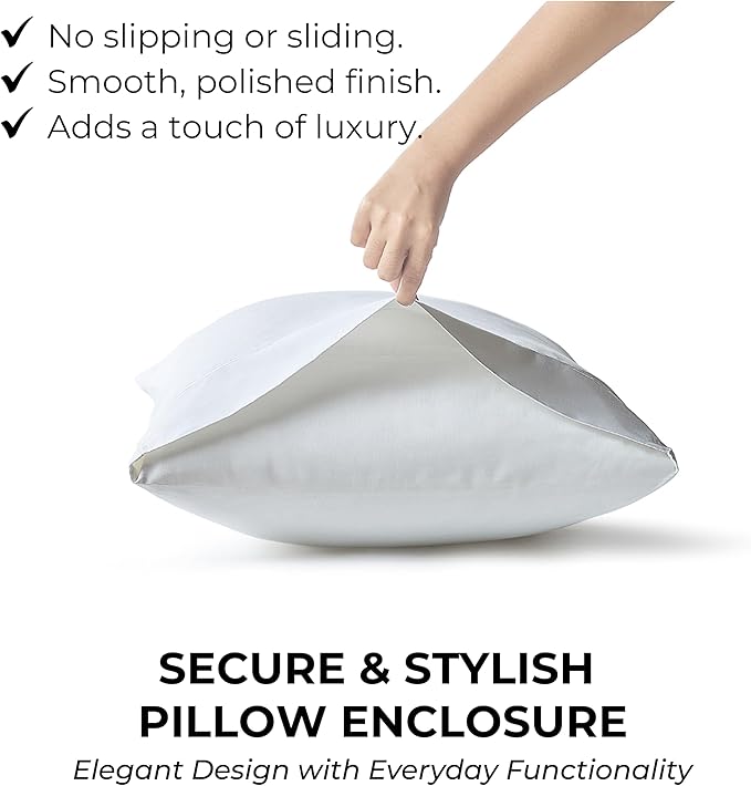 100% Natural Cotton Bed Sheets | 500 TC Single-Ply Sateen Weave Cal King Sheet Set | Breathable & Hypoallergenic Solid 4-Piece Bedding with Deep Pocket Fitted, Flat, Pillowcase | White