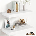 Fun Memories 12 Inch Deep White Floating Shelf, 24 x 12 Rustic Wood Wall Shelf