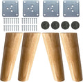 KITEVICH 4PACK Solid Wood Furniture Legs 6 Inch Sofa Legs, Replacement Legs Mid