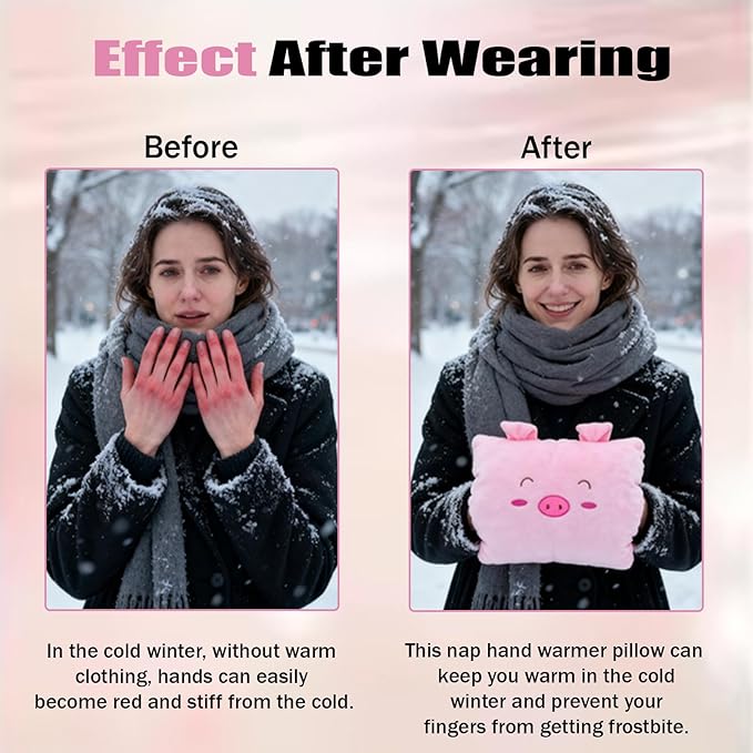 Kids Cartoon Hand Pillow Hand Warmer,Multifunction Home Animal Doll Plush Muffs Cartoon,Soft Cotton,for Napping,Travel Essentials (model8)