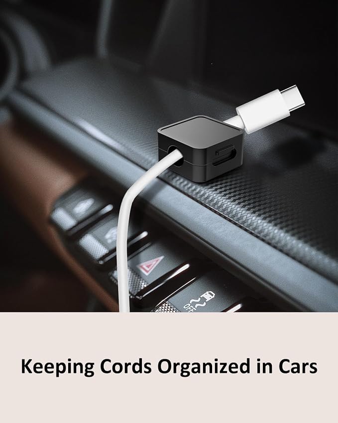 10 Pack Magnetic Cord Organizer Holder, Adjustable Cable Clips, Strong Adhesive Desk Cable Management Clips for Nightstand, Office, Car, Easy Open Design for Tidy Wire Organization