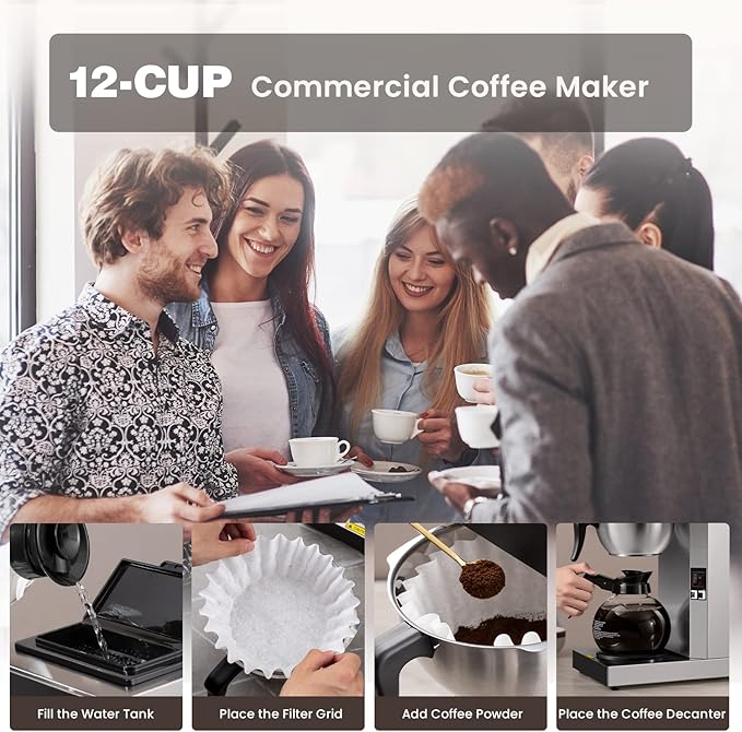 SYBO 12-Cup Commercial Pour Over Coffee Maker SF-CB-2GA