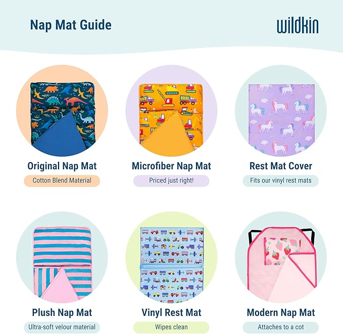 Wildkin Kids Microfiber Nap Mat – Soft Sleep Mat with Pillow, Ideal for School & Travel - Heroes