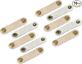 MECCANIXITY Pack of 10 Leather Cable Straps Cord Organizer 63x16mm Portable Cable Leather Clips Golden Earphone Cord Management for Cable, Wire