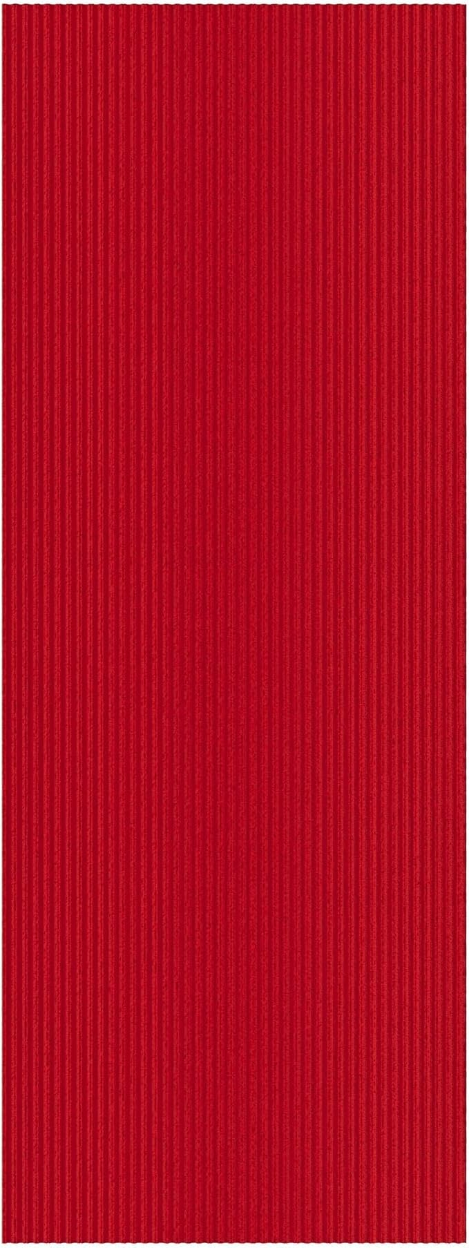 Ottomanson 3'11" x 19' Hallway Runner with Scraper Pile - Extra Durable Non-Slip Rug Mat for Indoor & Outdoor Use - Ideal for Kitchen, Entryway & Garage - High-Traffic Carpet, Red