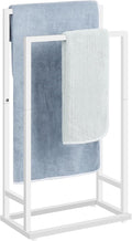 Towel Rack, 2 Tier Stainless Steel Towel Racks Stand for Bathroom, Hand Towel Drying Rack Holder, Towel Bar Stand Blanket Rack, White