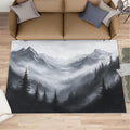 Misty Forest Rugs for Bedroom - 6x9 Area Rug - Modern Black White Art Rugs for Living Room, Natural Landscape Rug, Washable Home Decor Carpet