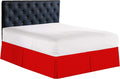 Bed Skirt - 100% Cotton 800 Thread Count Box Pleated Bed Skirt - Luxury Pleated Dust Ruffle, Hotel Quality Modern Bed Skirt, Easy Fit with 12 Inch Tailored Drop, Twin, Red