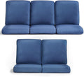 Patio Chair Cushions 5 Packs - Outside 22x24 High Back Water-Resistant Cushion with Zipper Cover for Outdoor Glider Rocking Chairs Loveseat 3-seat Couch Sofa – Blue/Regular